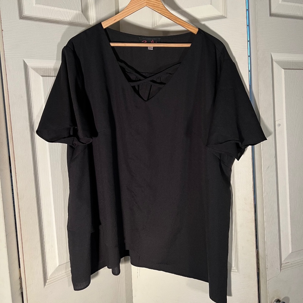 Hanna Nikole Black Blouse Size 22W